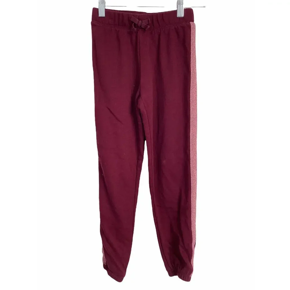 The Children's Place Girls Burgundy Jogger Sweat Pants Kid's Size Medium 7/8